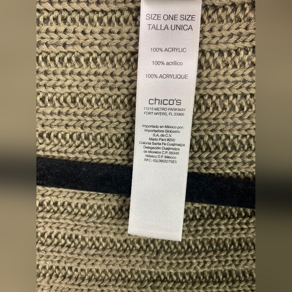 Chico’s Versatile Knit Basketweave Wrap w/Pull Through Feature Sand Color OS - Picture 5 of 9